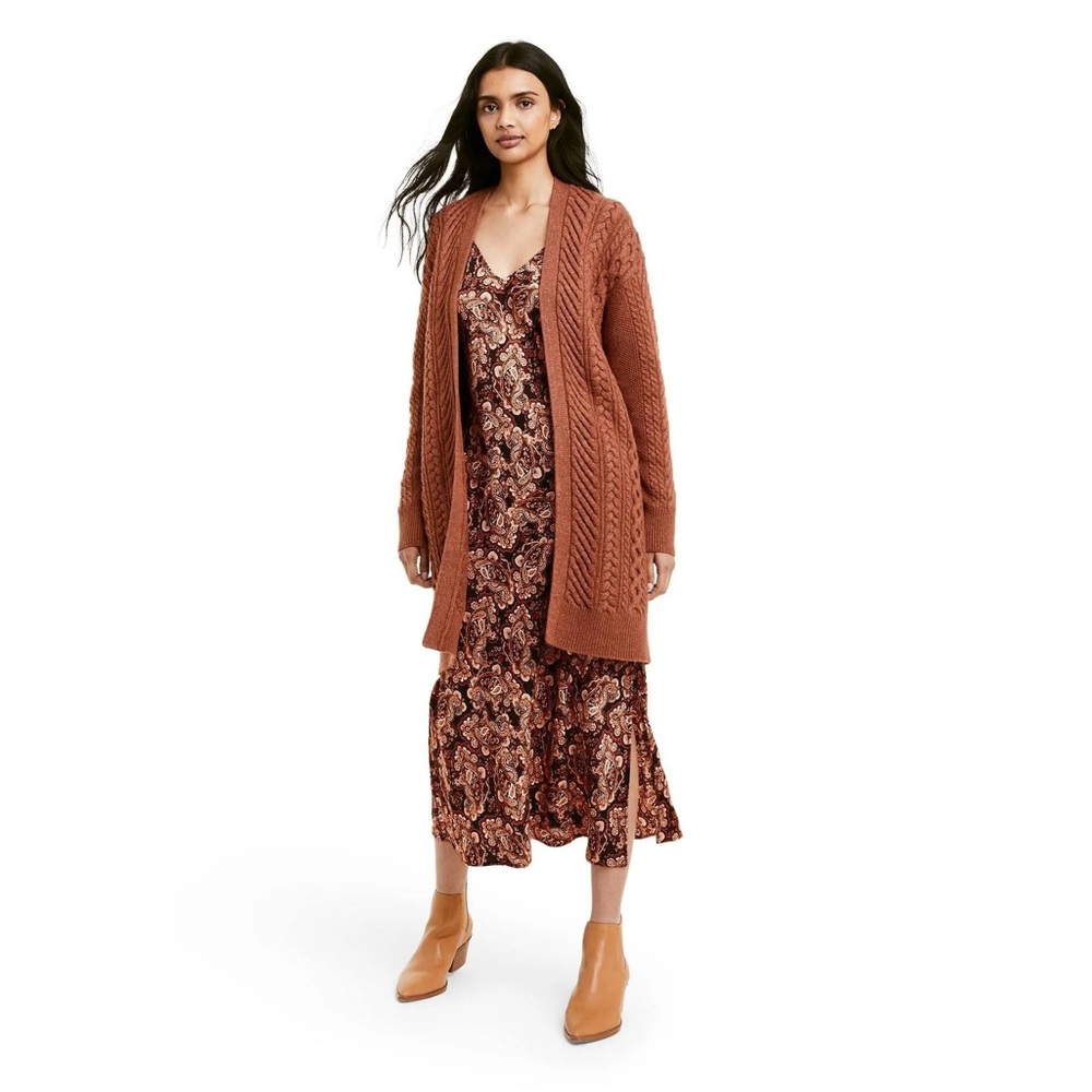 Nili Lotan Rust Cable Knit Sweater size xs‎